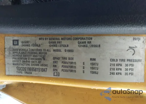 2005 Chevrolet Colorado Ls из США, поврежденный, VIN 1GCDS196958151047